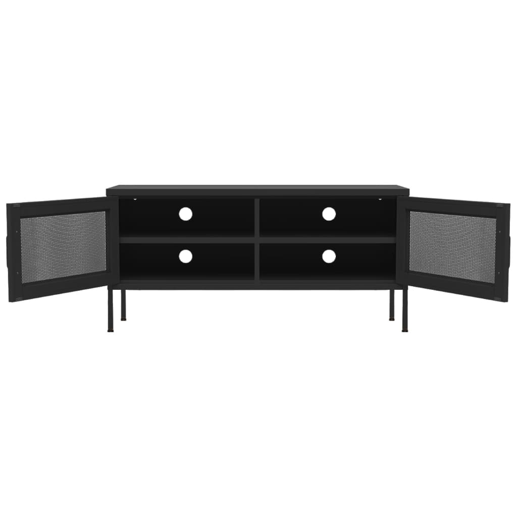fekete acél TV-szekrény 105 x 35 x 50 cm