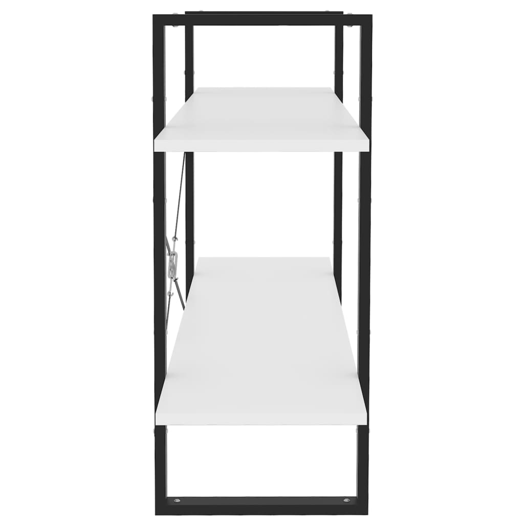 kétszintes fehér szerelt fa könyvszekrény 100 x 30 x 70 cm