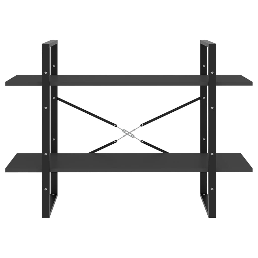 kétszintes szürke szerelt fa könyvszekrény 100 x 30 x 70 cm