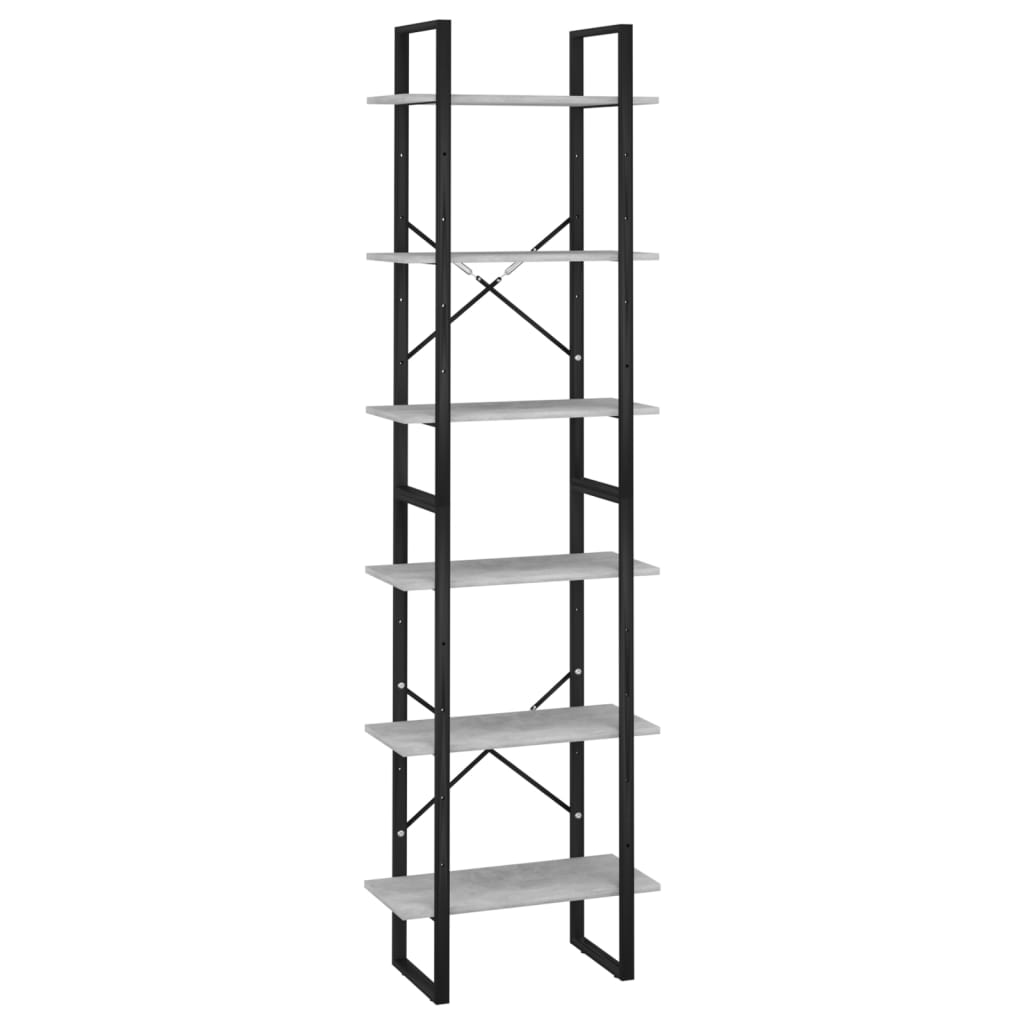 betonszürke szerelt fa tárolópolc 60 x 30 x 210 cm