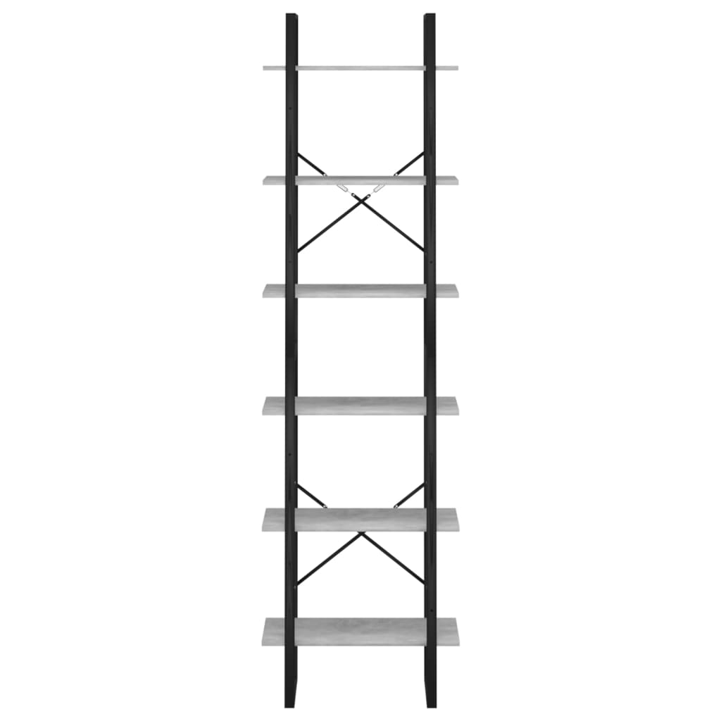 betonszürke szerelt fa tárolópolc 60 x 30 x 210 cm