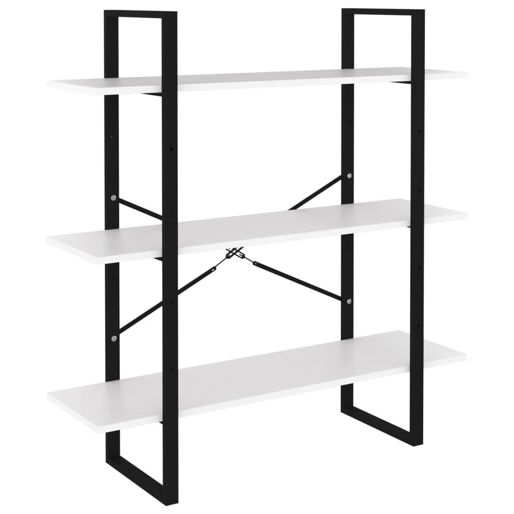 fehér forgácslap könyvszekrény 100 x 30 x 105 cm