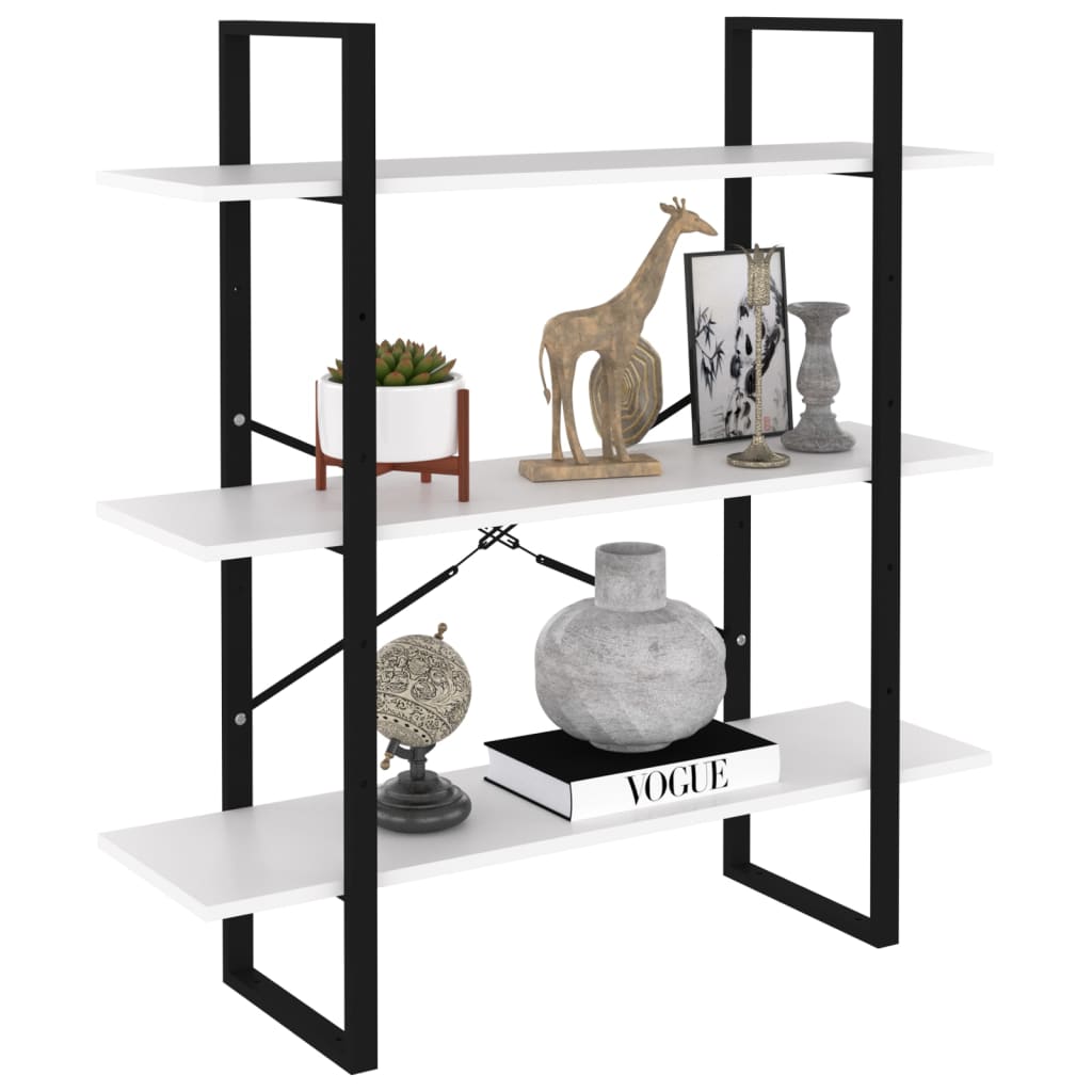 fehér forgácslap könyvszekrény 100 x 30 x 105 cm