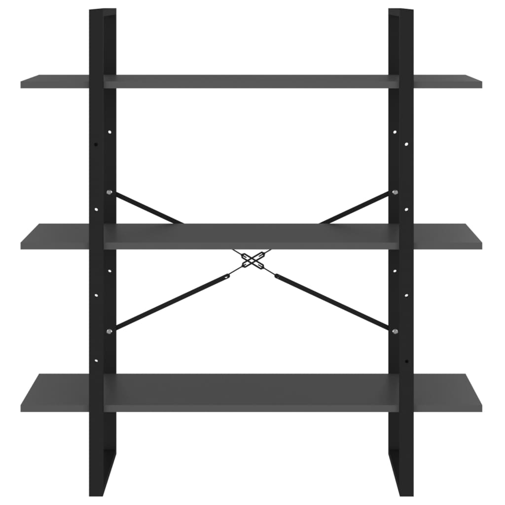 szürke forgácslap könyvszekrény 100 x 30 x 105 cm