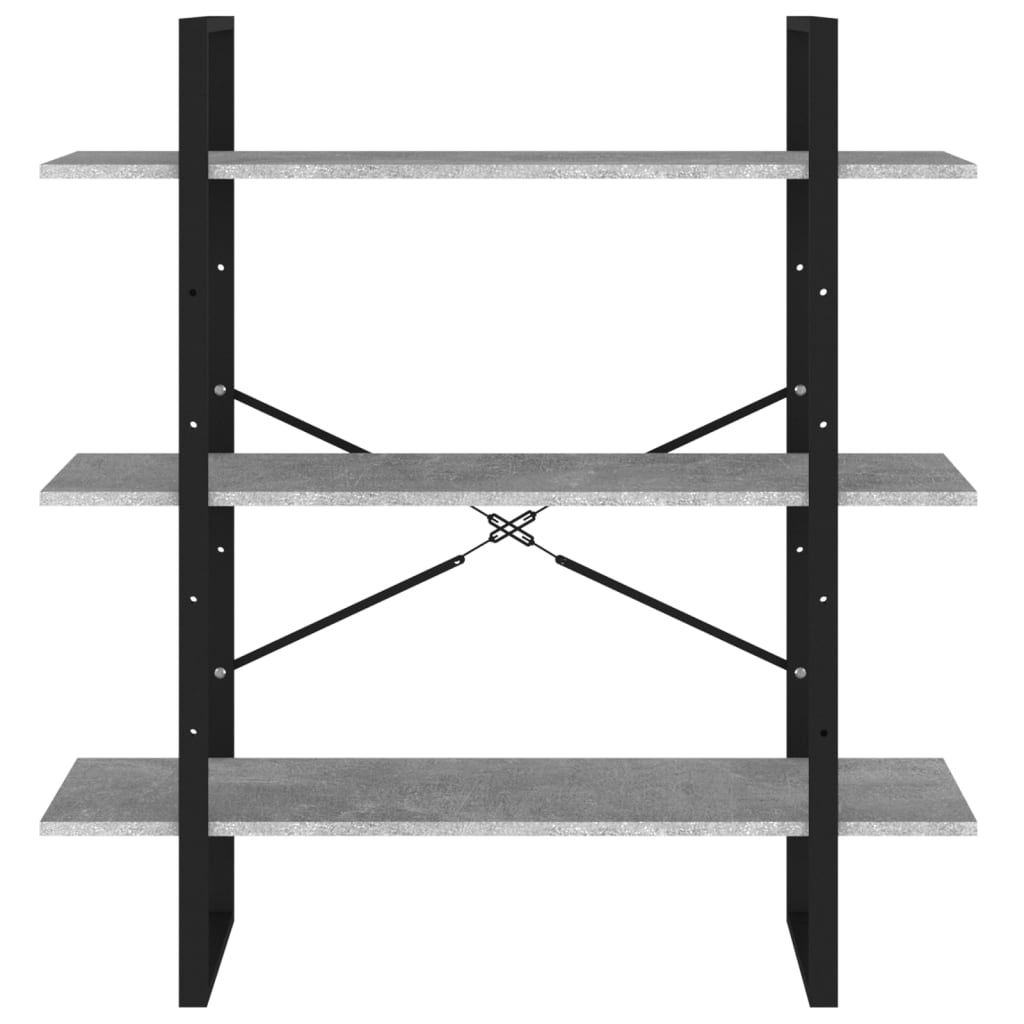 betonszürke forgácslap könyvszekrény 100 x 30 x 105 cm