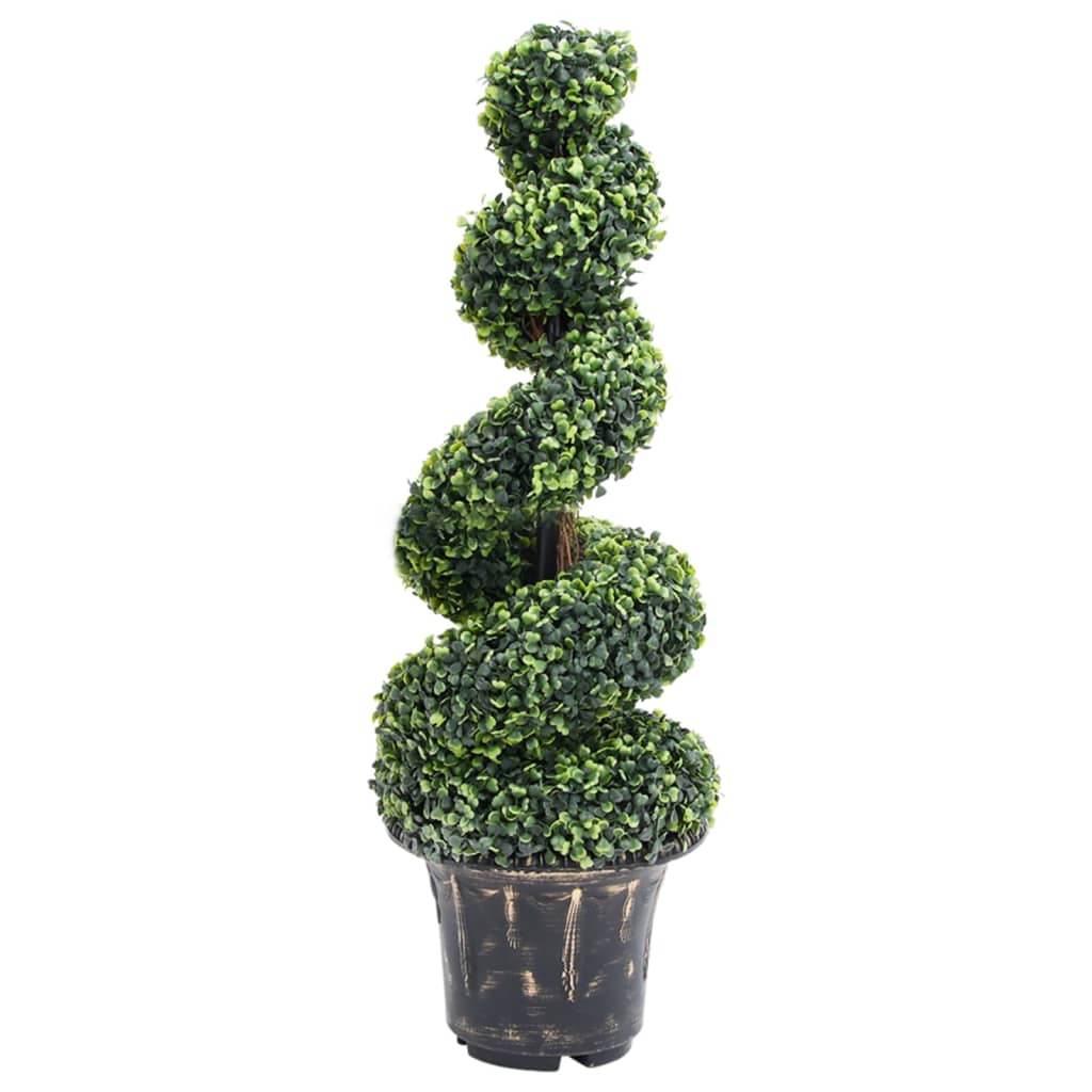 zöld spirálalakú cserepes műpuszpáng 100 cm