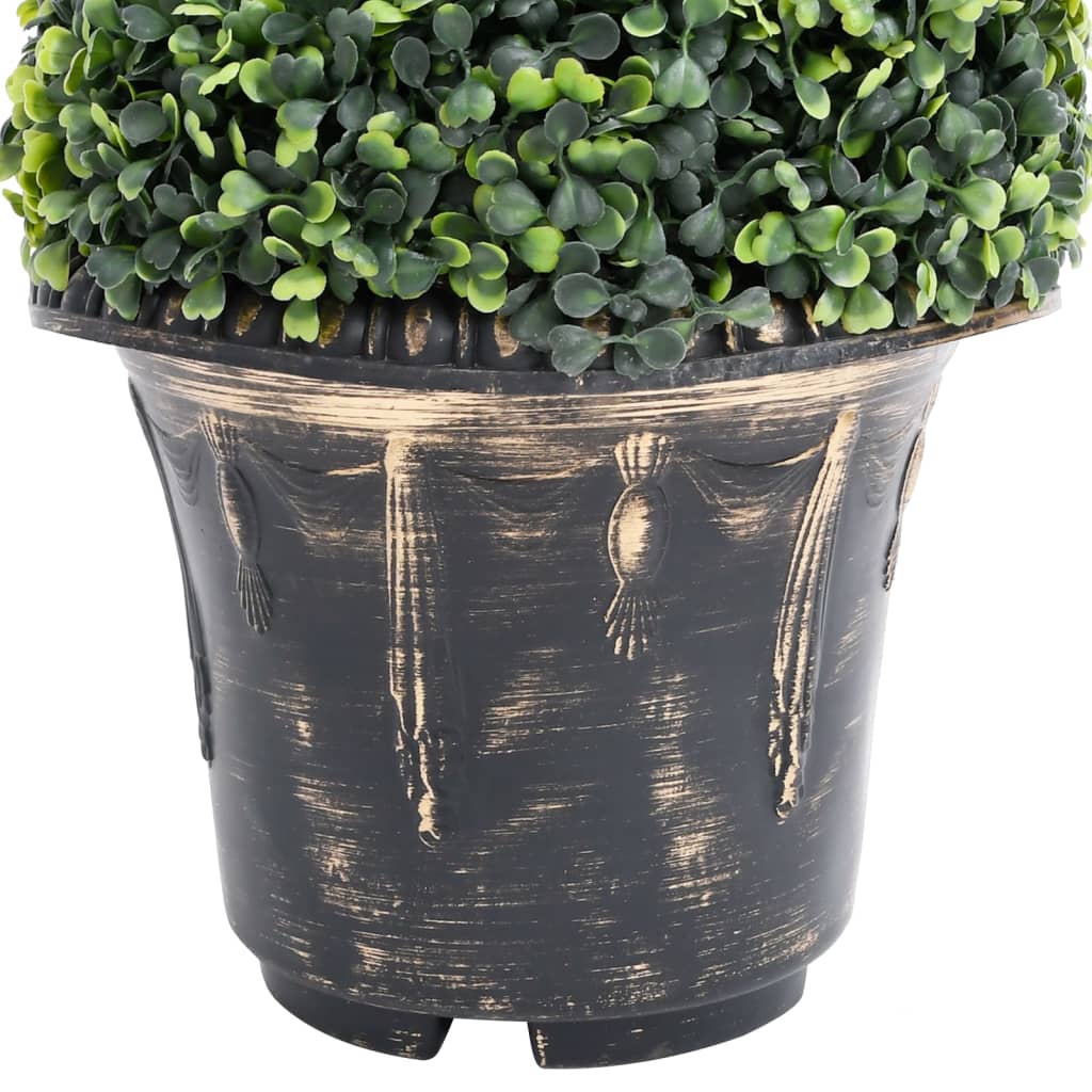 zöld spirálalakú cserepes műpuszpáng 100 cm