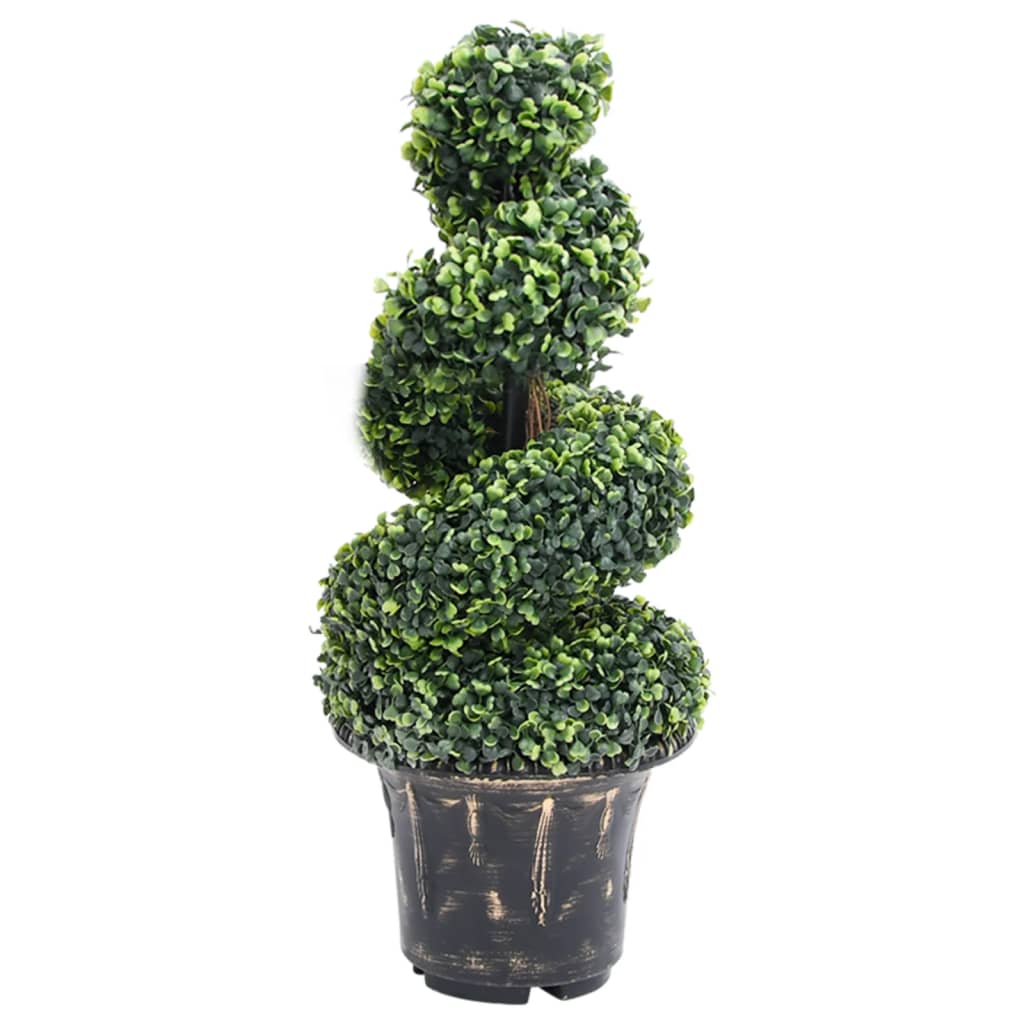 zöld spirálalakú cserepes műpuszpáng 89 cm