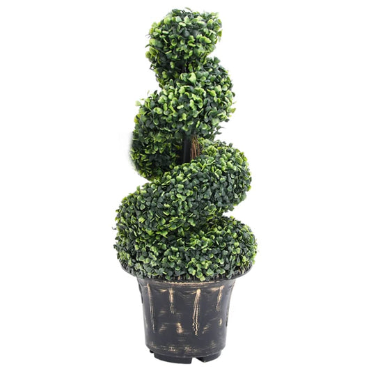 zöld spirálalakú cserepes műpuszpáng 89 cm