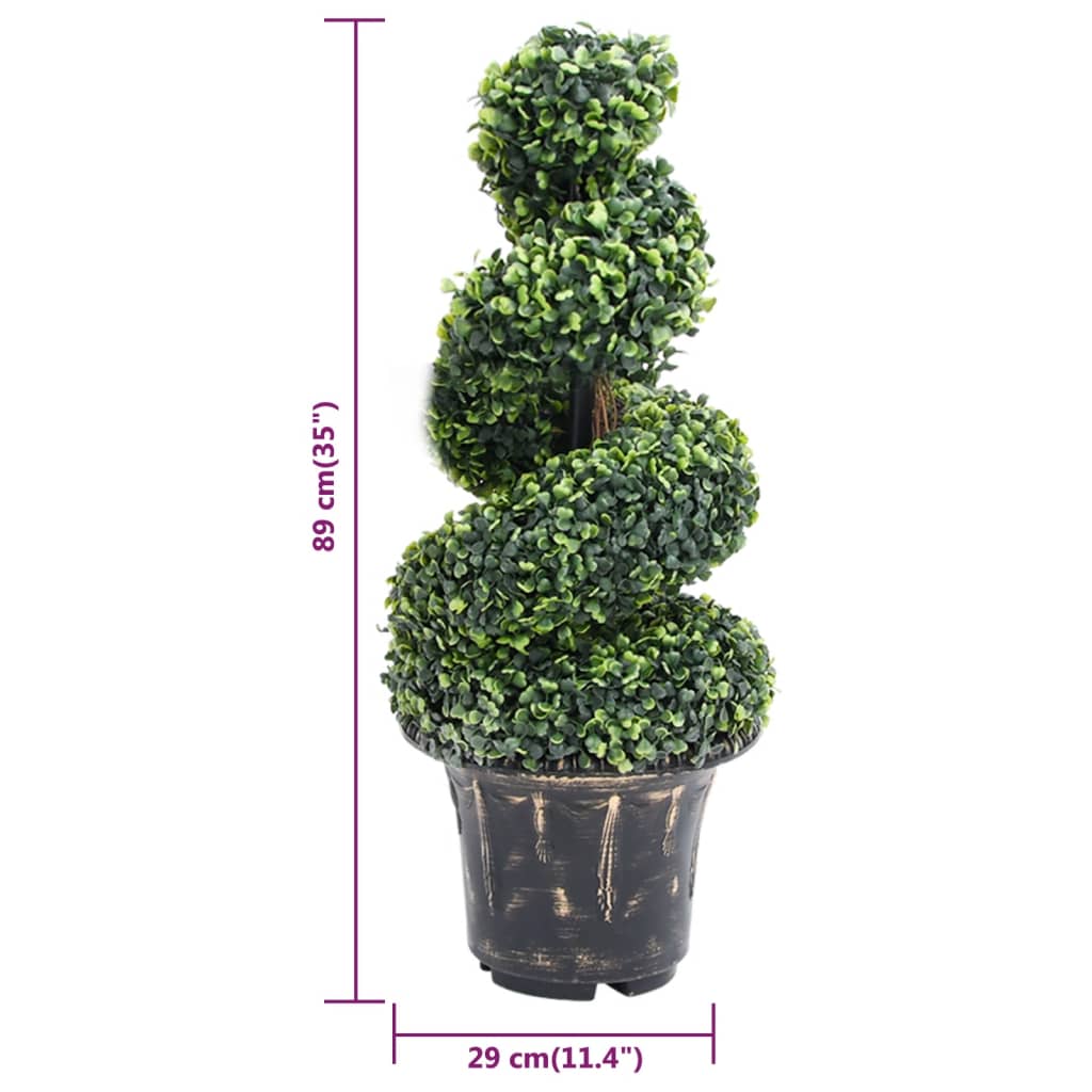 zöld spirálalakú cserepes műpuszpáng 89 cm