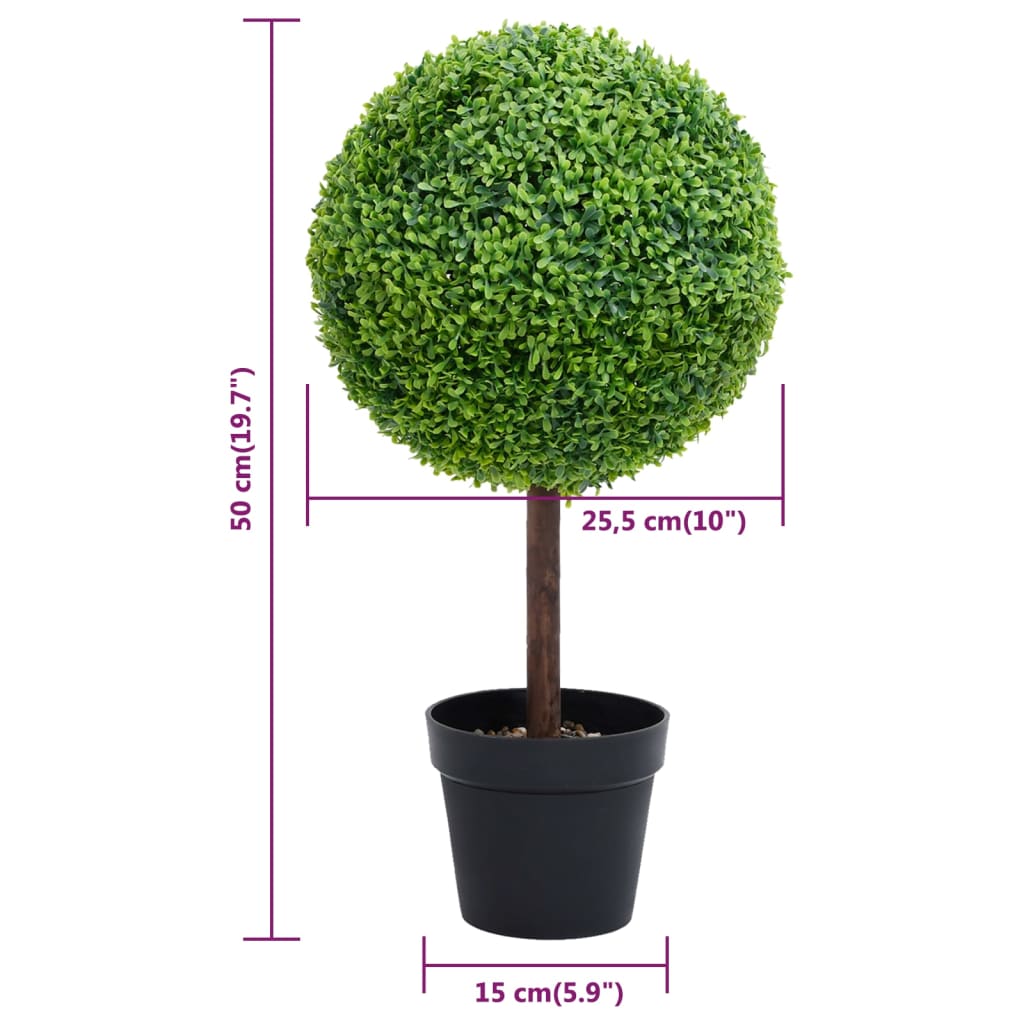zöld gömbalakú cserepes műpuszpáng 50 cm
