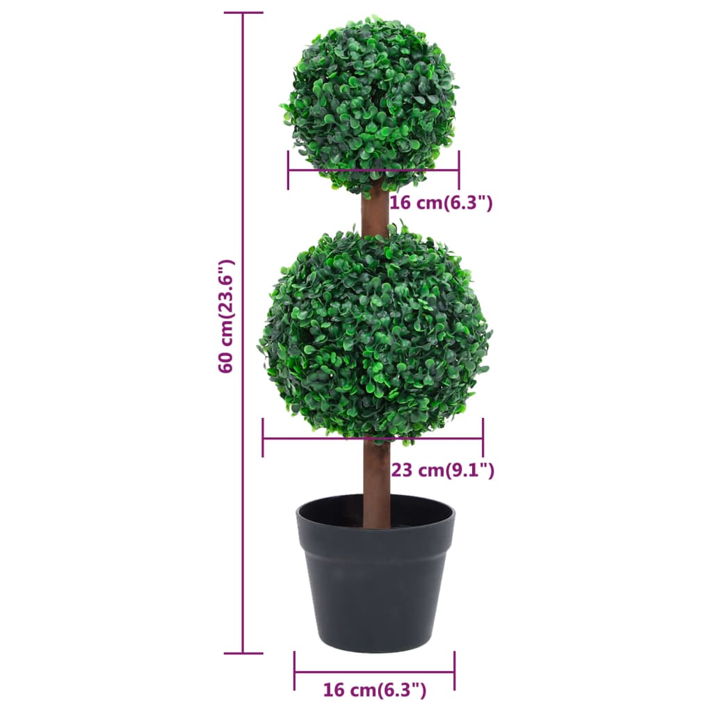 zöld gömbalakú cserepes műpuszpáng 60 cm
