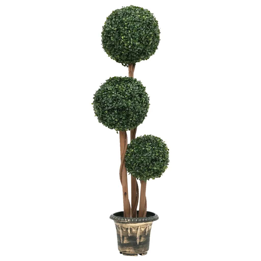 zöld gömbalakú cserepes műpuszpáng 119 cm