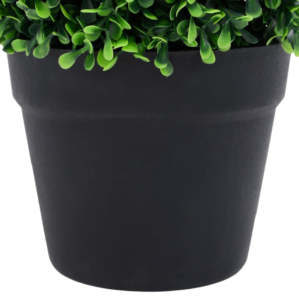 2 db zöld gömbalakú cserepes műpuszpáng 32 cm