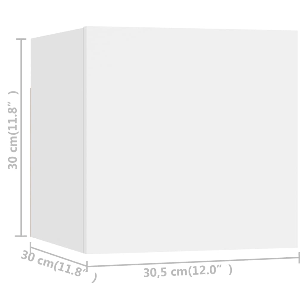 8 db fehér falra szerelhető TV-szekrény 30,5 x 30 x 30 cm