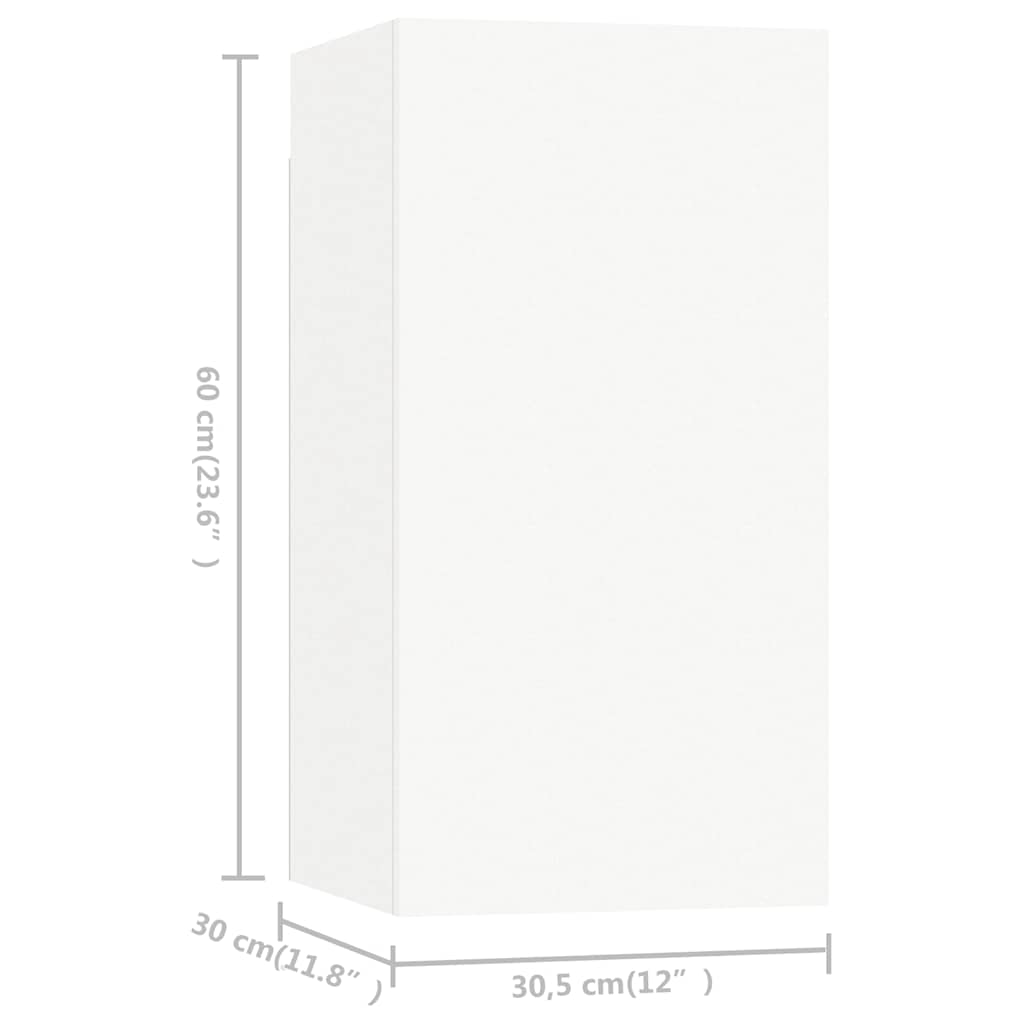 7 db fehér szerelt fa TV-szekrény 30,5 x 30 x 60 cm