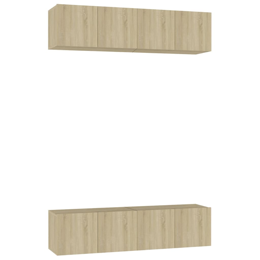 4 db sonoma tölgy színű szerelt fa TV-szekrény 60 x 30 x 30 cm