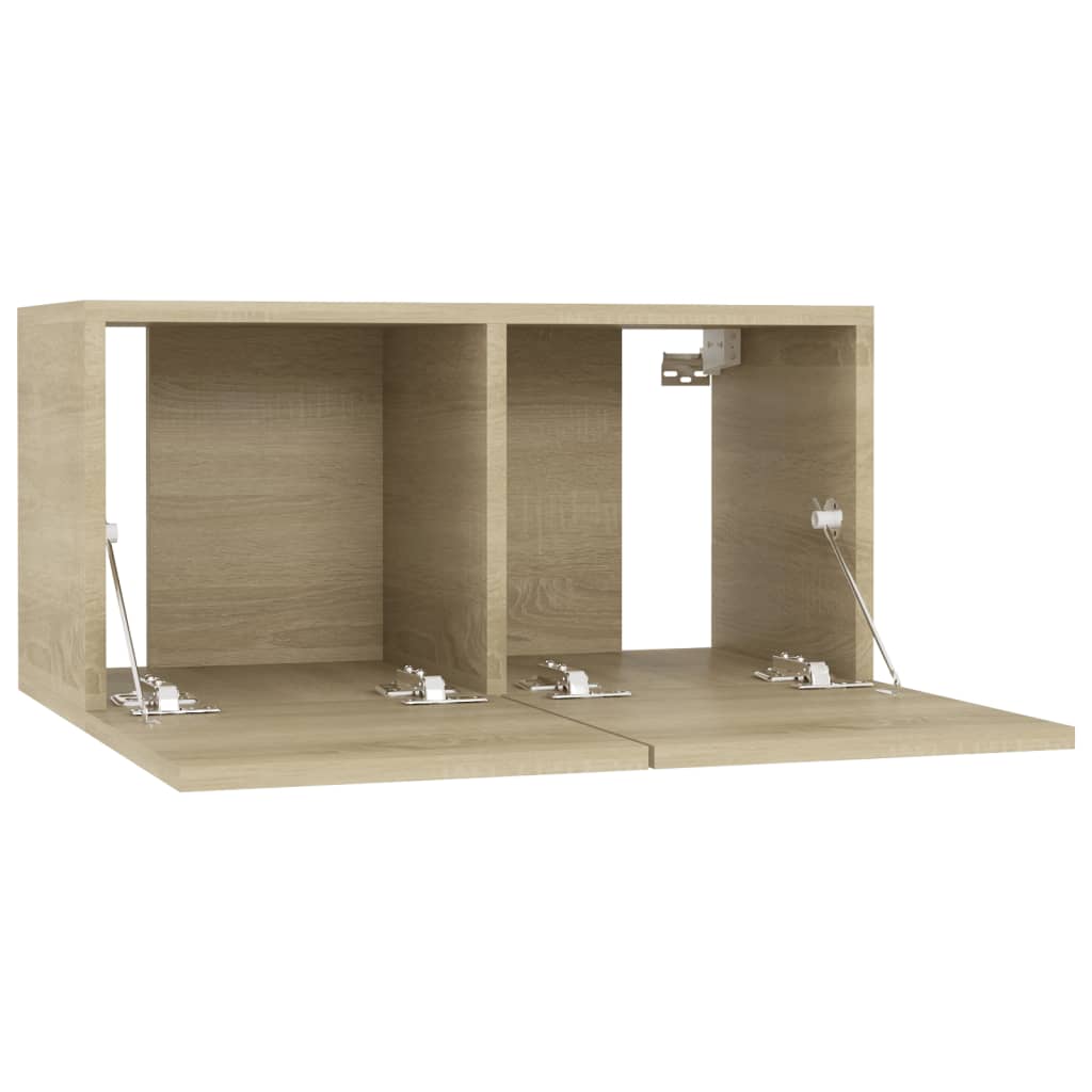 4 db sonoma tölgy színű szerelt fa TV-szekrény 60 x 30 x 30 cm