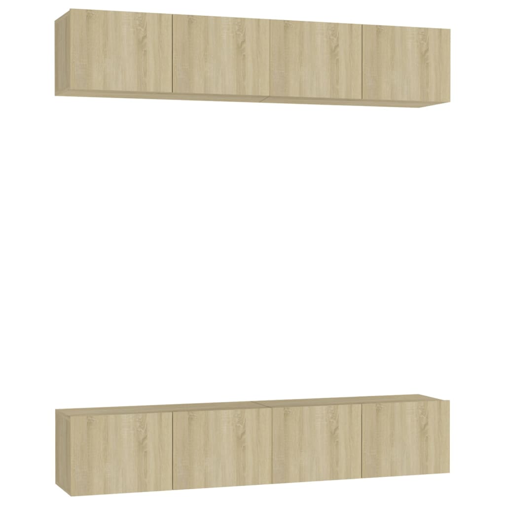 4 db sonoma tölgy színű szerelt fa TV-szekrény 80 x 30 x 30 cm