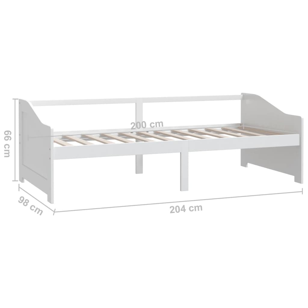 fehér 3 személyes tömör fenyőfa kanapéágy 90 x 200 cm
