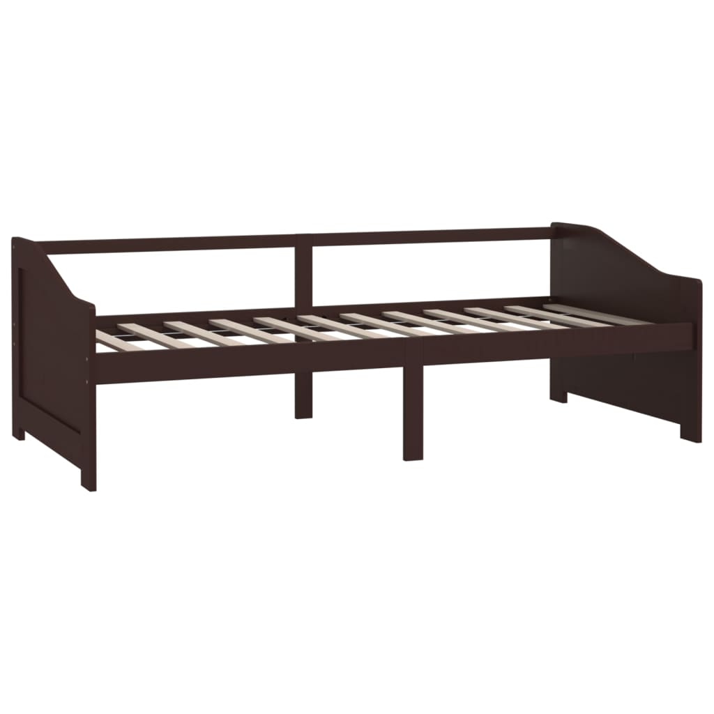 sötétbarna 3 személyes tömör fenyőfa kanapéágy 90 x 200 cm