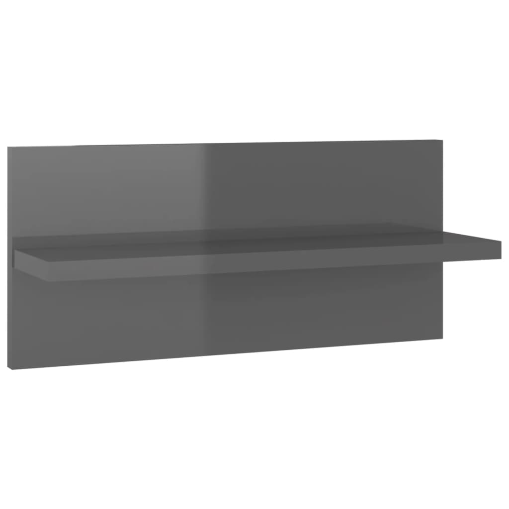 4 db magasfényű szürke fali polc 40 x 11,5 x 18 cm