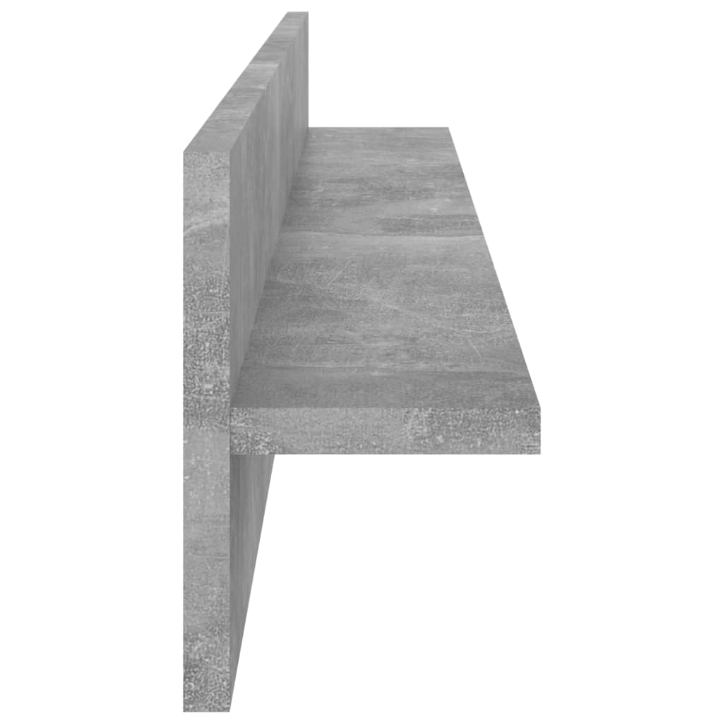 2 db betonszürke forgácslap fali polc 80 x 11,5 x 18 cm