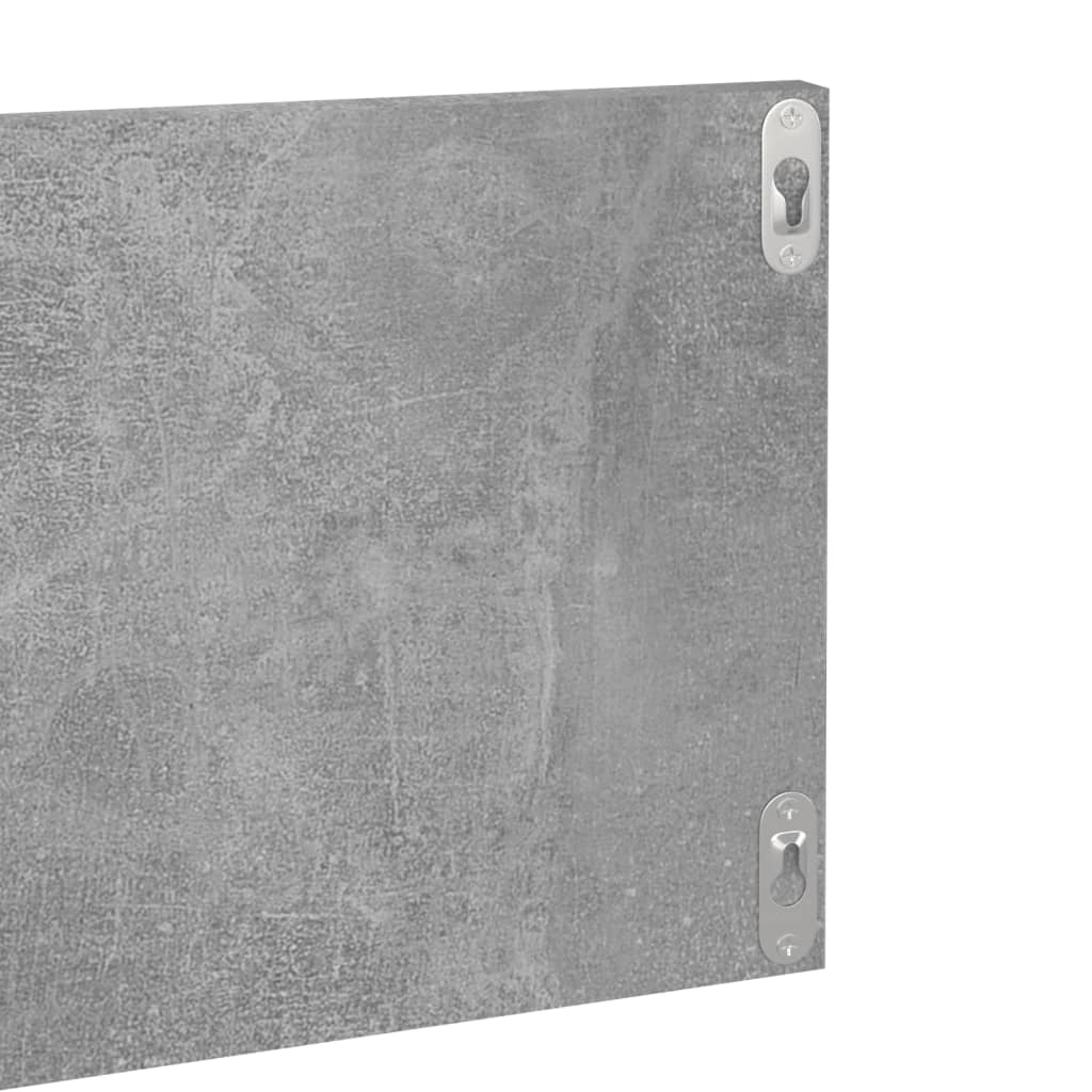 2 db betonszürke forgácslap fali polc 80 x 11,5 x 18 cm