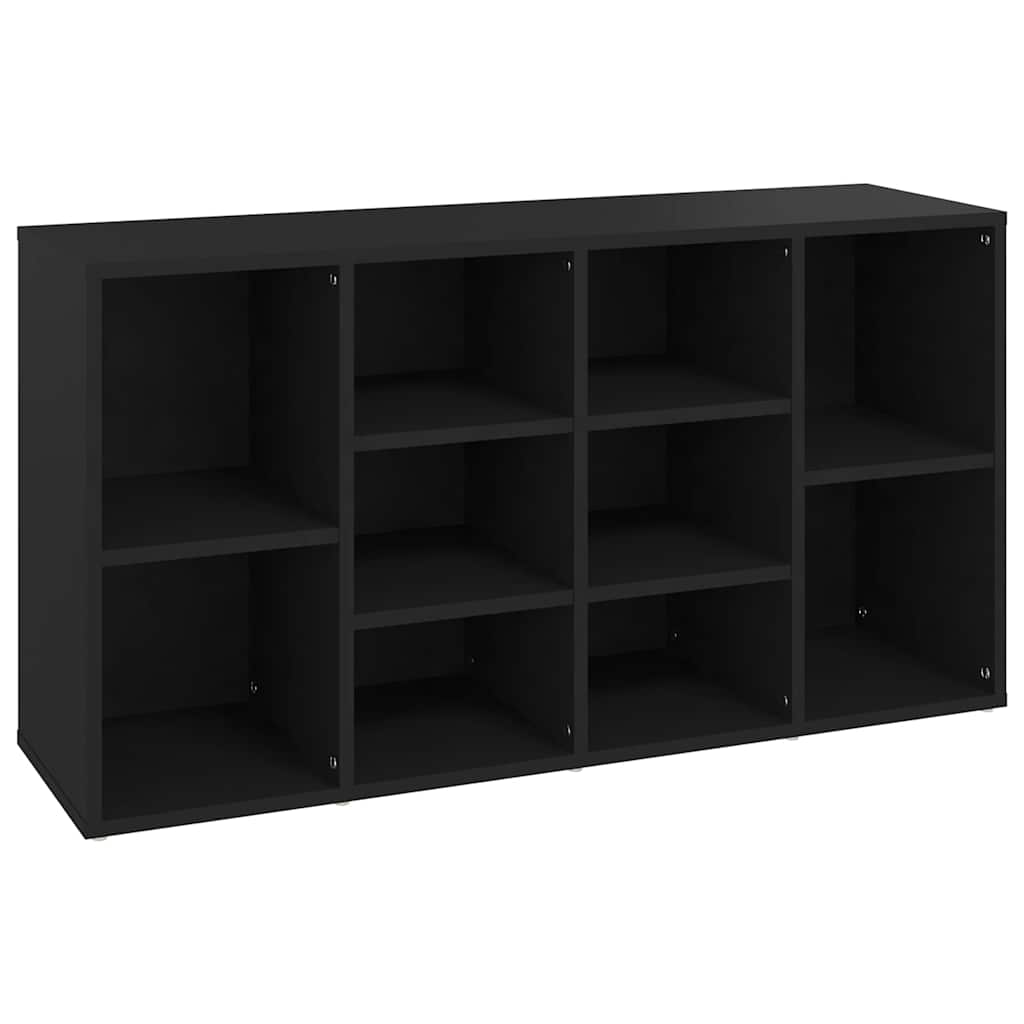 fekete szerelt fa cipőtároló pad 103 x 30 x 55 cm