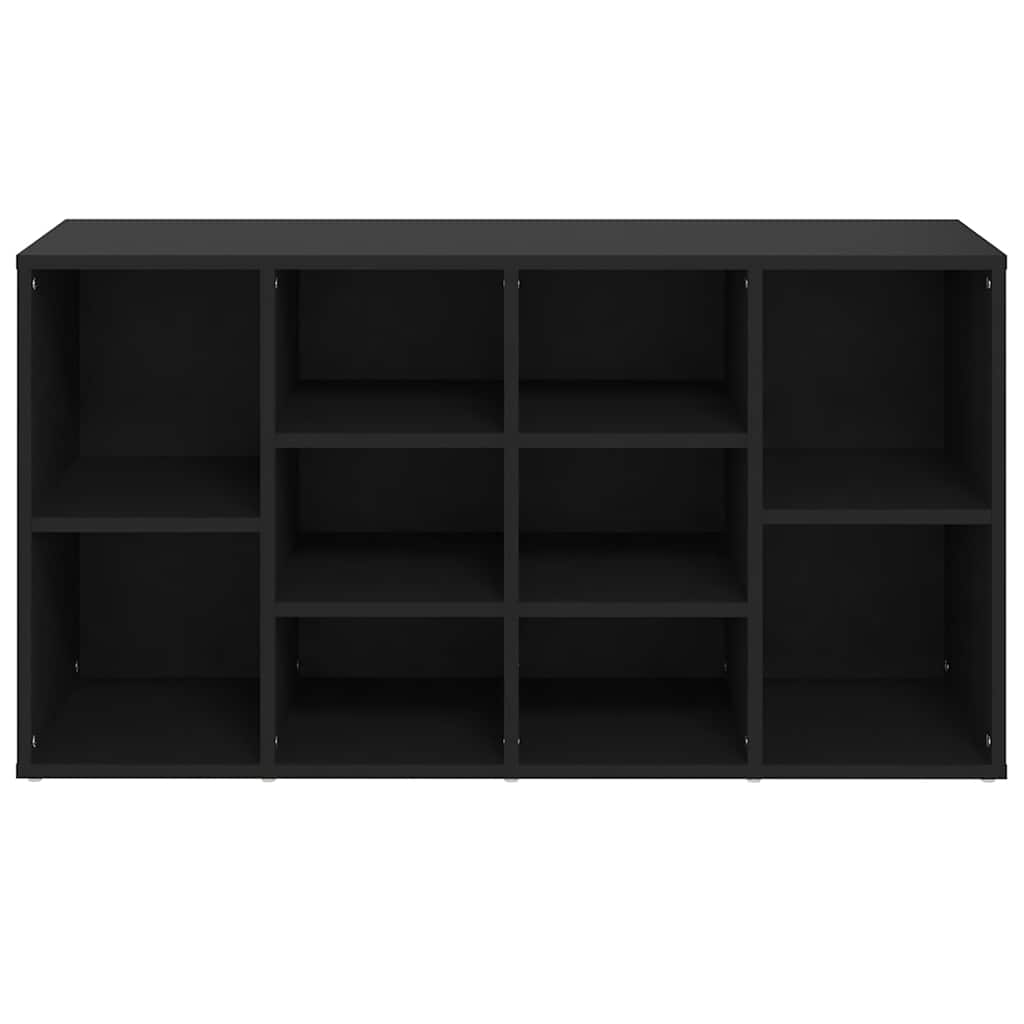 fekete szerelt fa cipőtároló pad 103 x 30 x 55 cm