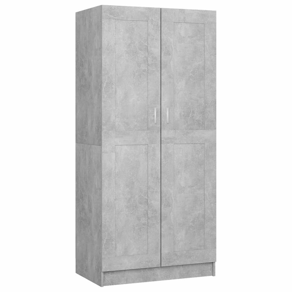 betonszürke szerelt fa ruhásszekrény 82,5 x 51,5 x 180 cm