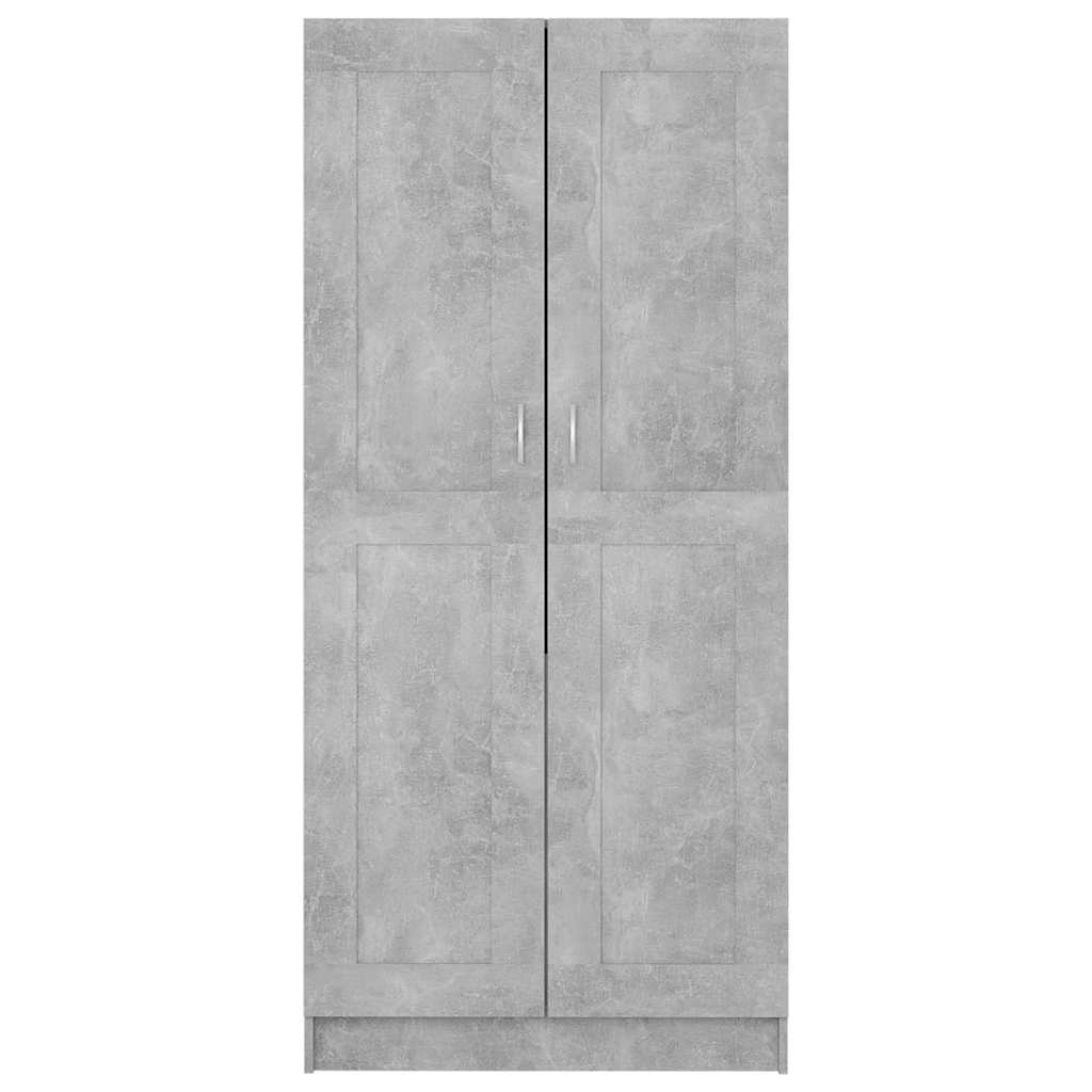 betonszürke szerelt fa ruhásszekrény 82,5 x 51,5 x 180 cm