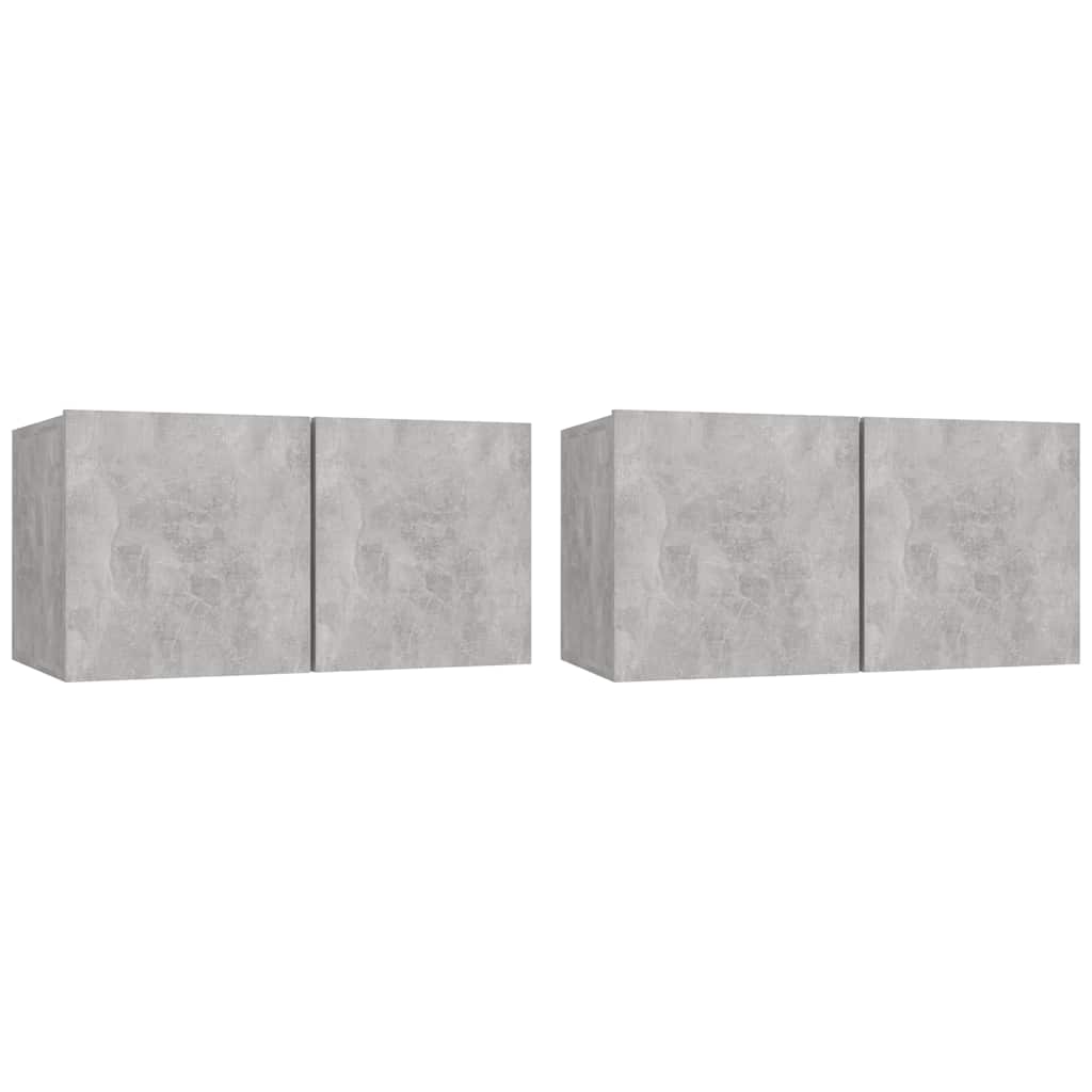 2 db betonszürke függő TV-szekrény 60 x 30 x 30 cm