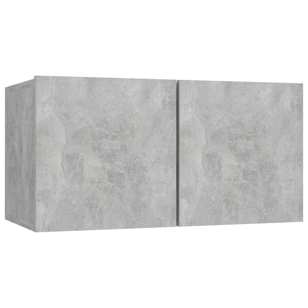 3 db betonszürke függő TV-szekrény 60 x 30 x 30 cm