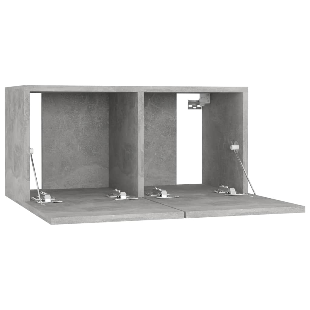 3 db betonszürke függő TV-szekrény 60 x 30 x 30 cm