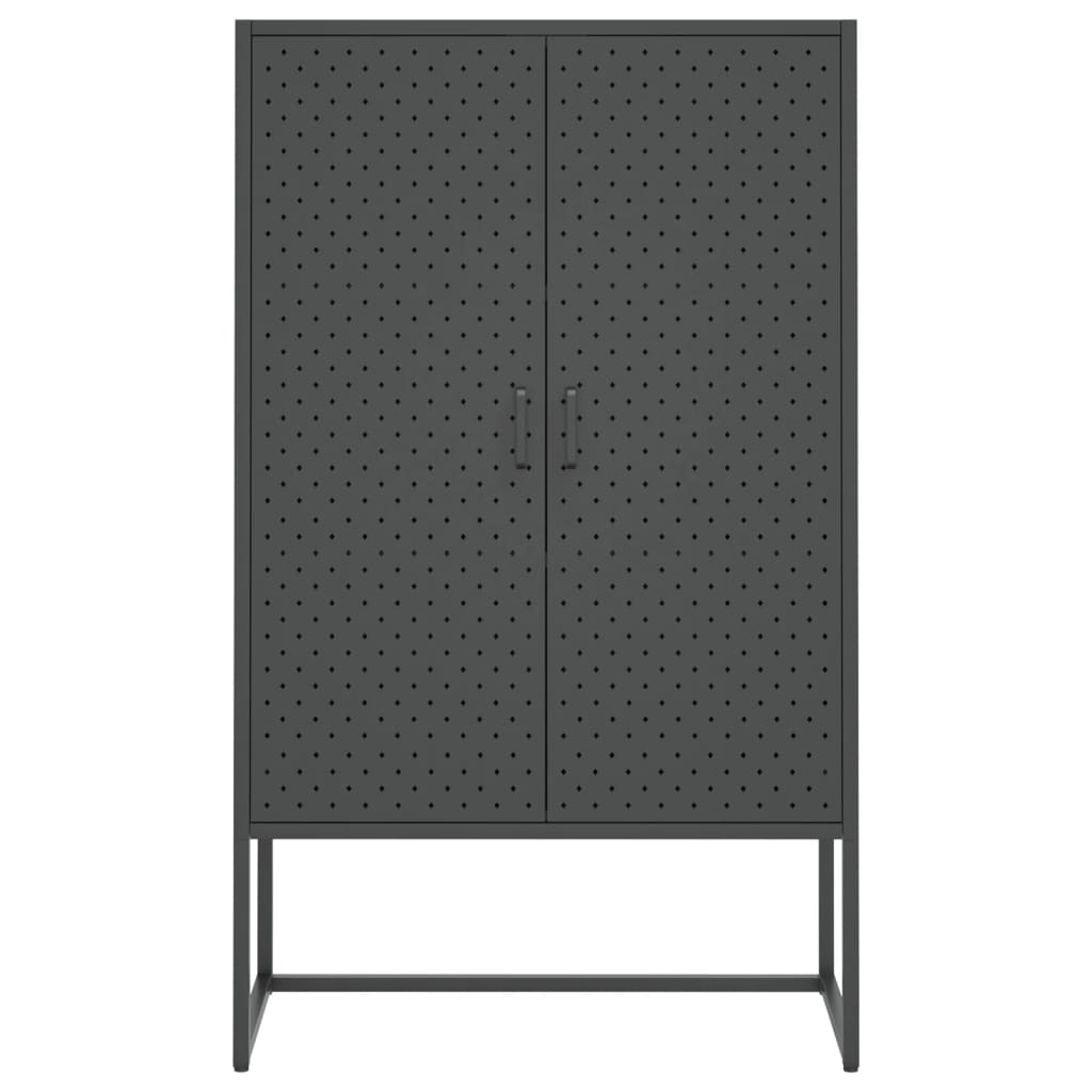 antracitszürke acél magasszekrény 80 x 35 x 135 cm