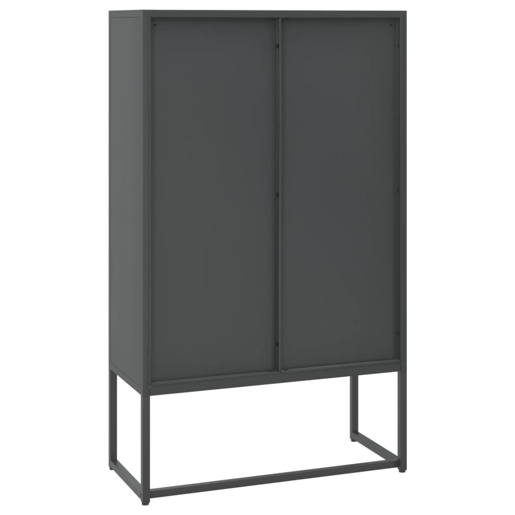 antracitszürke acél magasszekrény 80 x 35 x 135 cm