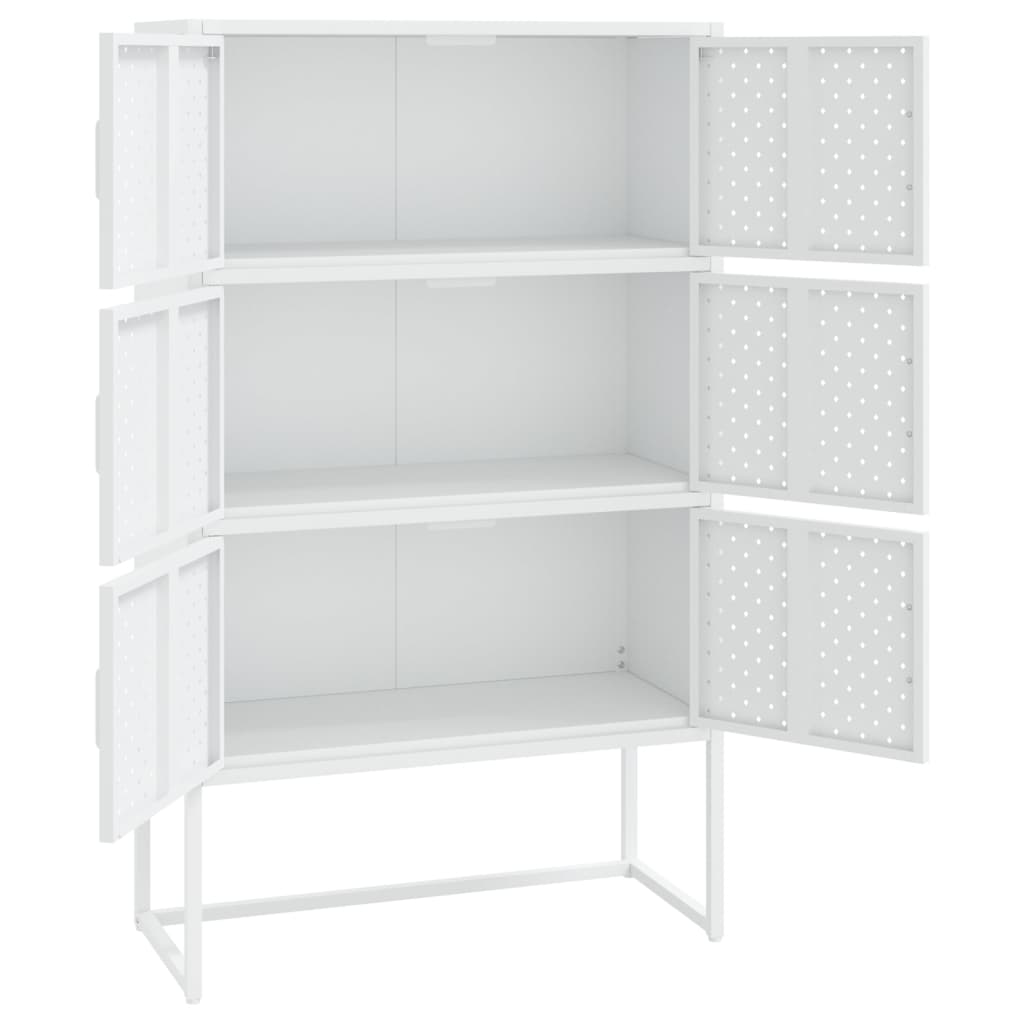 fehér acél magasszekrény 80 x 35 x 135 cm
