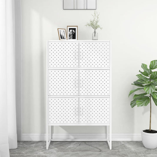 fehér acél magasszekrény 80 x 35 x 135 cm
