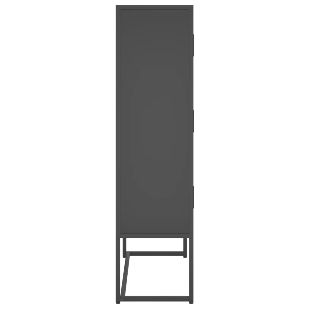antracitszürke acél magasszekrény 80 x 35 x 135 cm