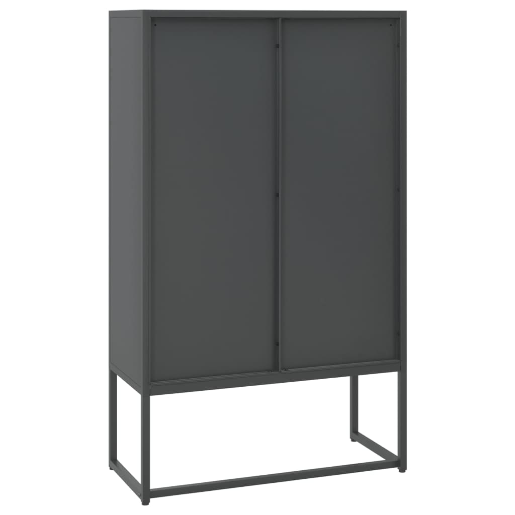 antracitszürke acél magasszekrény 80 x 35 x 135 cm