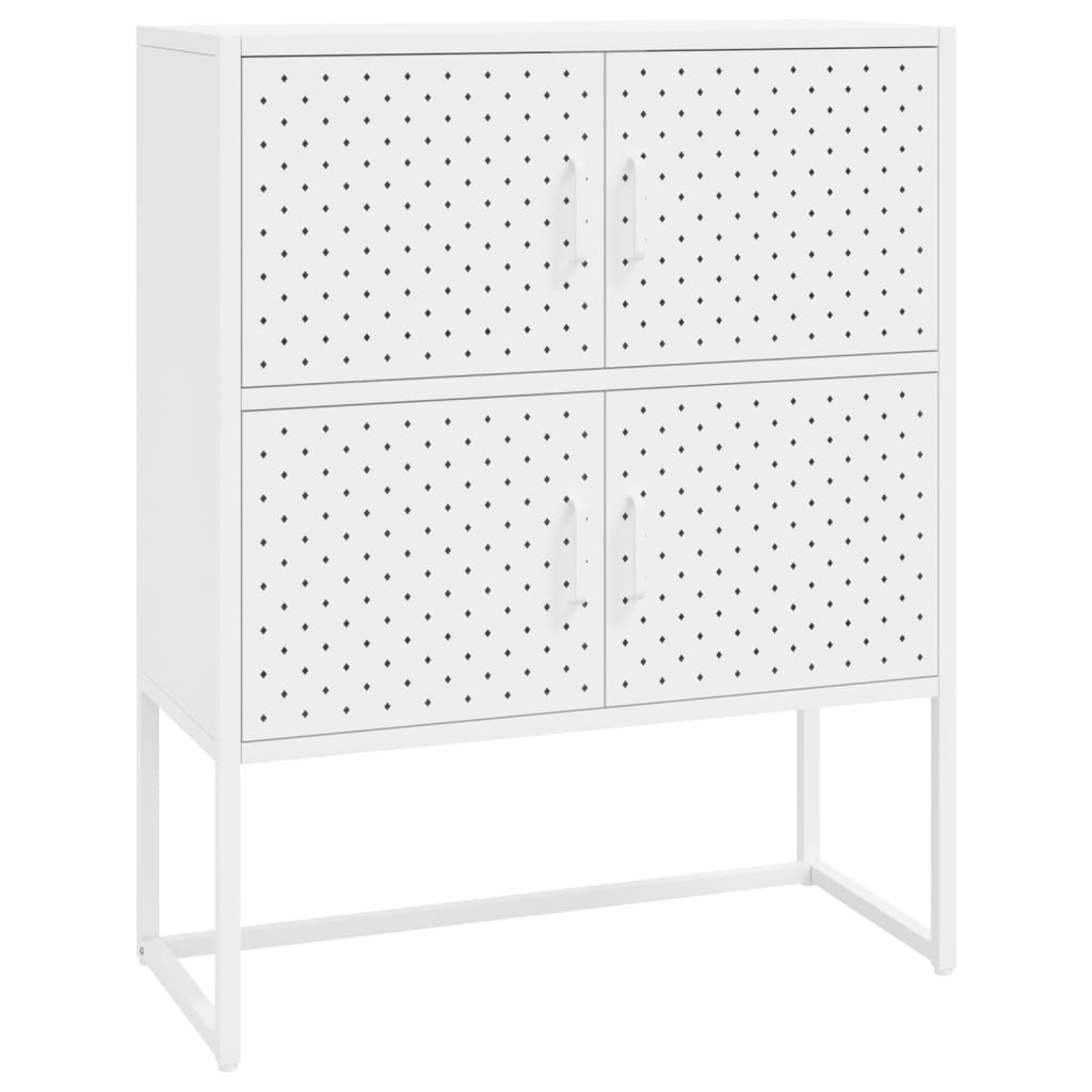 fehér acél magasszekrény 80 x 35 x 100 cm