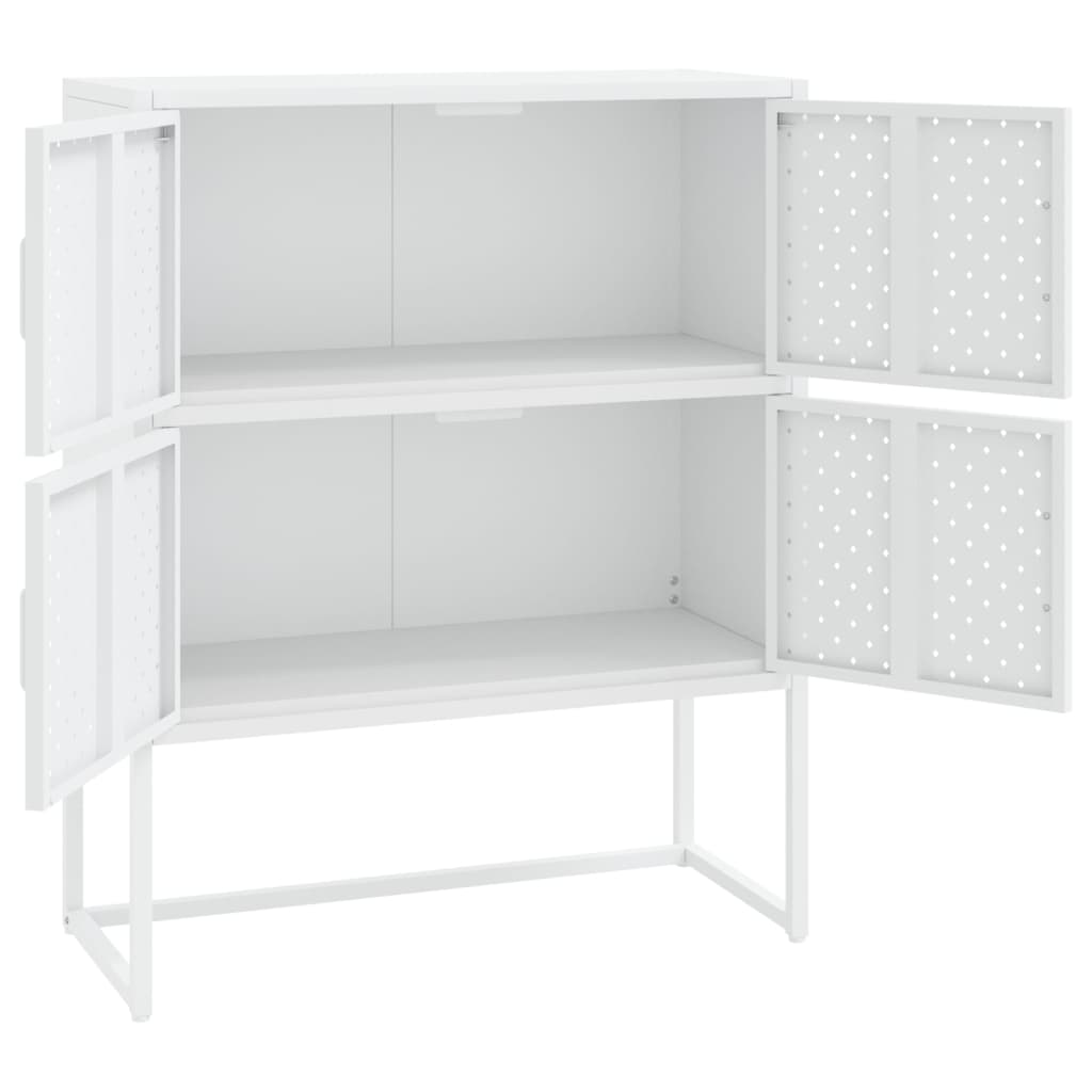 fehér acél magasszekrény 80 x 35 x 100 cm