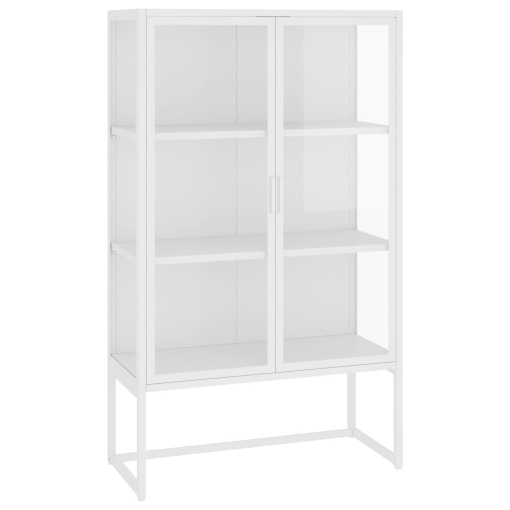 fehér acél és edzett üveg magasszekrény 80 x 35 x 135 cm