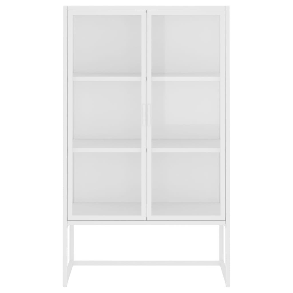 fehér acél és edzett üveg magasszekrény 80 x 35 x 135 cm