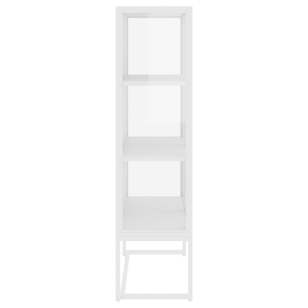 fehér acél és edzett üveg magasszekrény 80 x 35 x 135 cm
