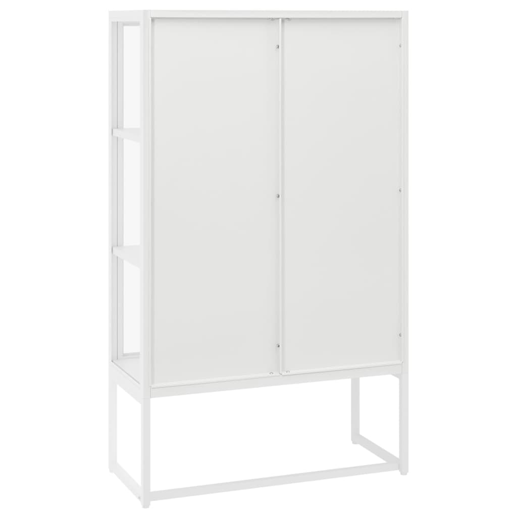 fehér acél és edzett üveg magasszekrény 80 x 35 x 135 cm