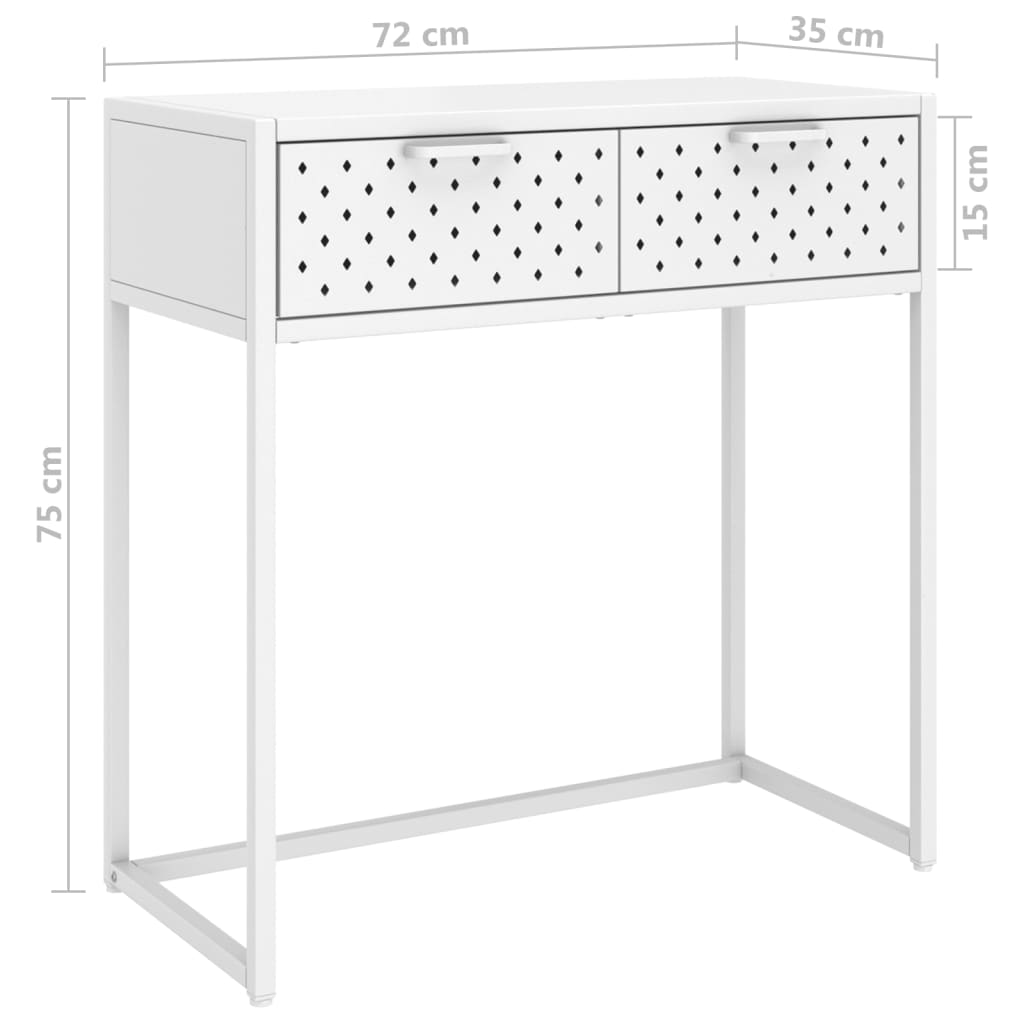 fehér acél tálalóasztal 72 x 35 x 75 cm