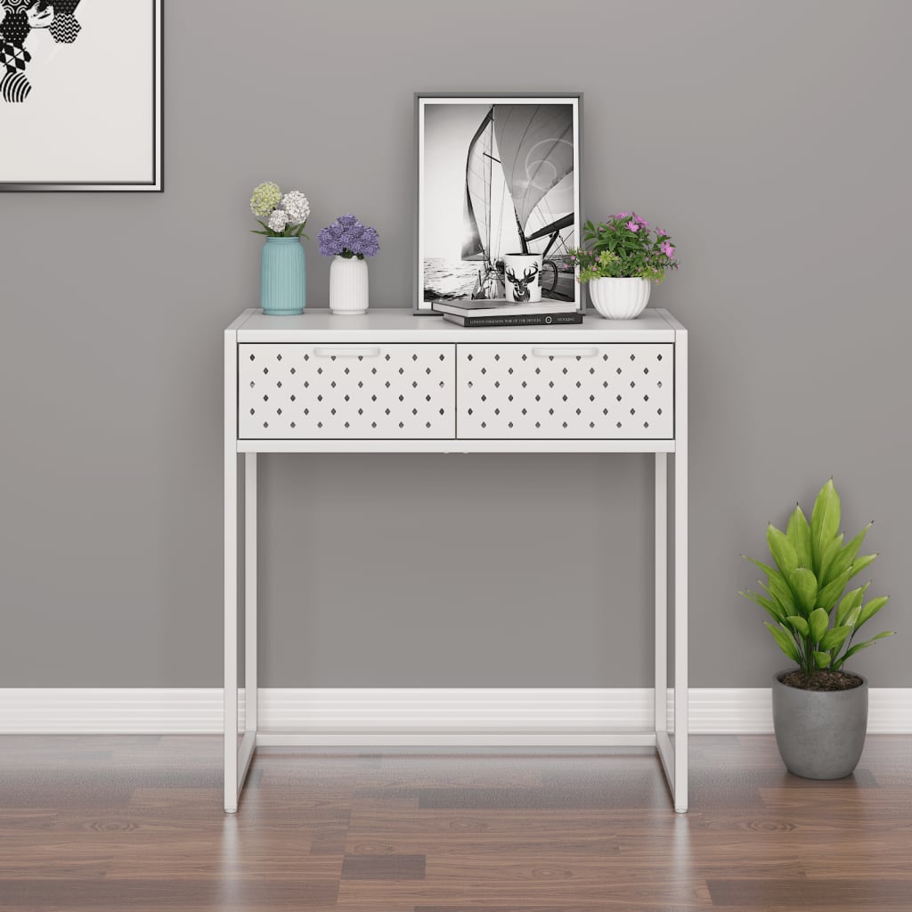 fehér acél tálalóasztal 72 x 35 x 75 cm
