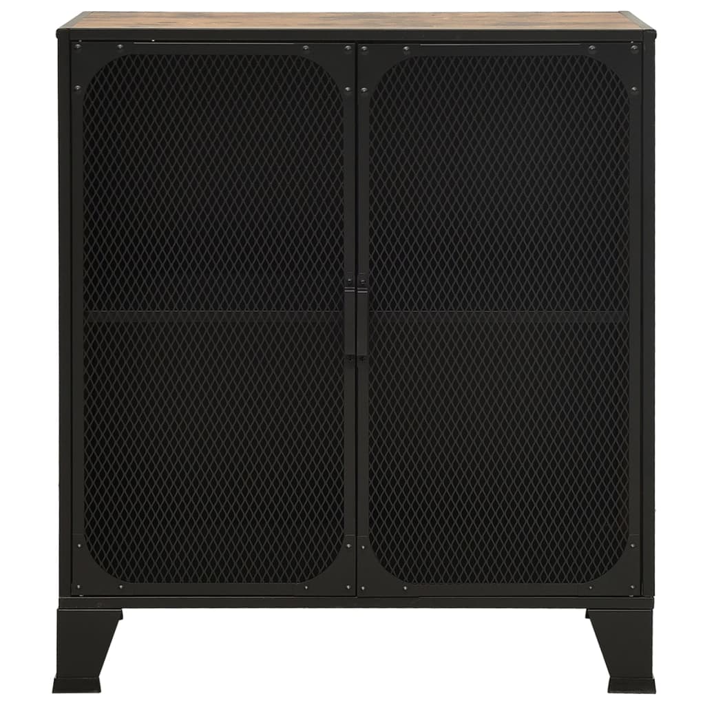 rusztikus barna fém és MDF tárolószekrény 72 x 36 x 82 cm